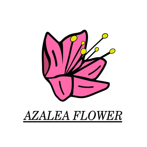 Azalea Fiore Logo Design Vettore Piatto Moderno Isolato Illustrazione — Vettoriale Stock
