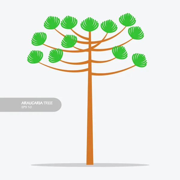 アロカリアの木のデザインベクトルフラット現代的な孤立したイラスト — ストックベクタ