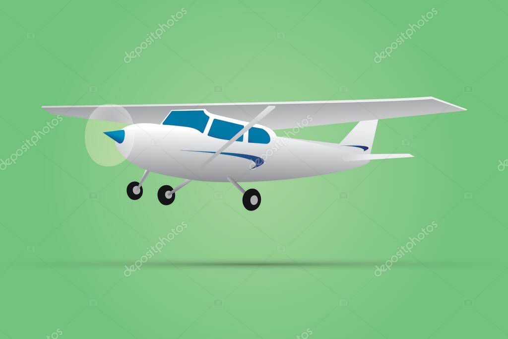 Cessna plane cartoon design vector flat modern illustration