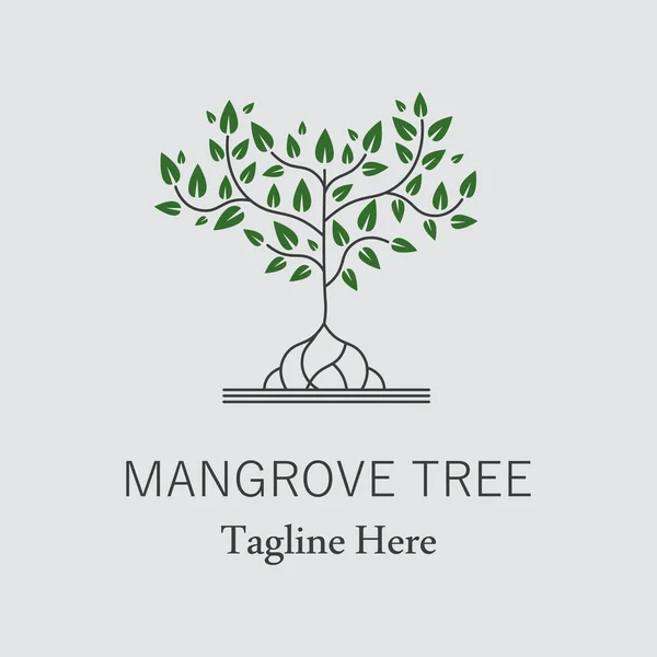 マングローブの木のロゴのアイコンベクトルのデザイン現代的なイラスト — ストックベクタ