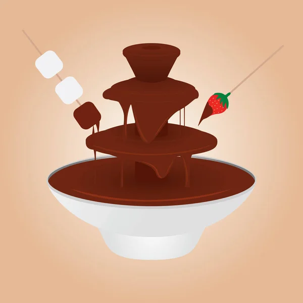 Motif Fontaine Chocolat Vecteur Plat Moderne Illustration Isolée — Image vectorielle