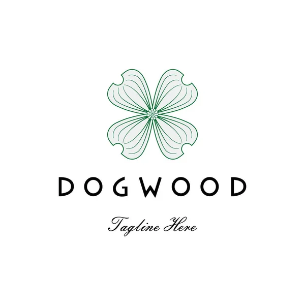 Dogwood Logo Icon Design Vector Flat Modern Isolated Illustration — ストックベクタ