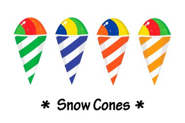 snow cones design vector flat modern isolated illustration