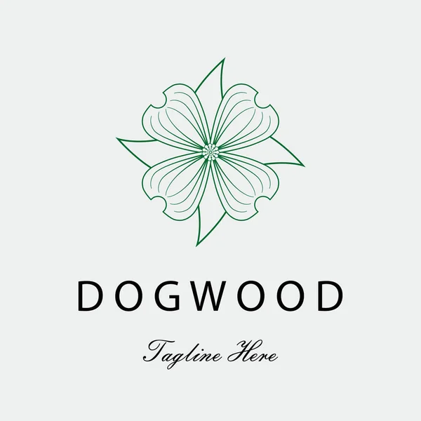 Dogwood Bloem Logo Pictogram Ontwerp Vector Moderne Illustratie — Stockvector