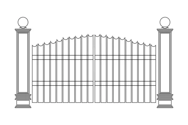 stock vector gate or fence design vector flat modern illustration