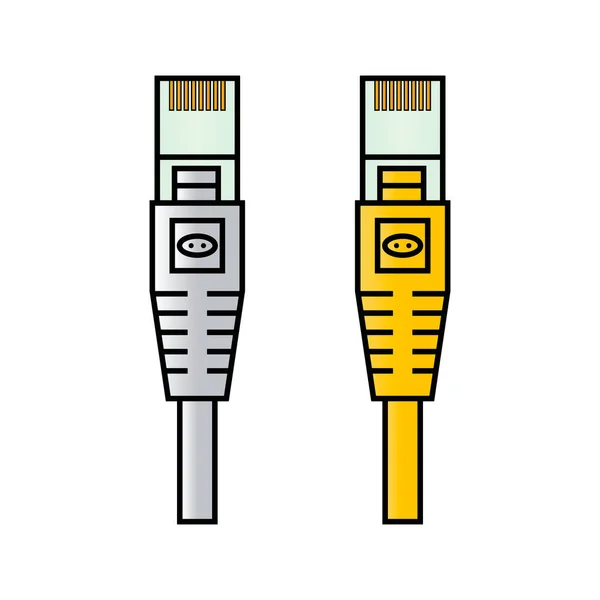 Icona Vettoriale Cavo Ethernet Design Piatto Moderno Isolato Illustrazione — Vettoriale Stock