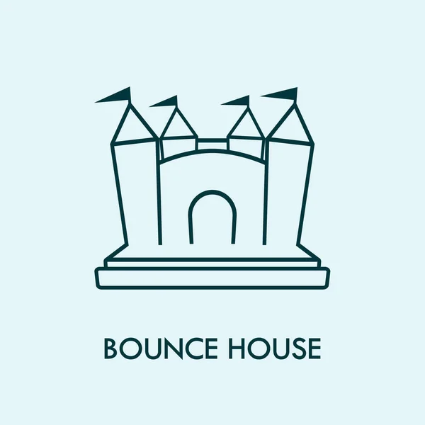 Bounce Huis Logo Cartoon Pictogram Ontwerp Sjabloon Zwart Geïsoleerde Moderne — Stockvector