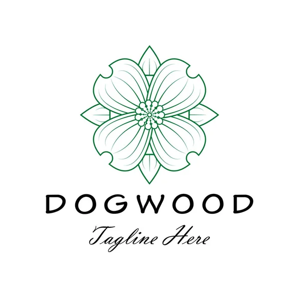 犬の花のロゴのアイコンのデザインベクトルフラット近代的な孤立イラスト — ストックベクタ