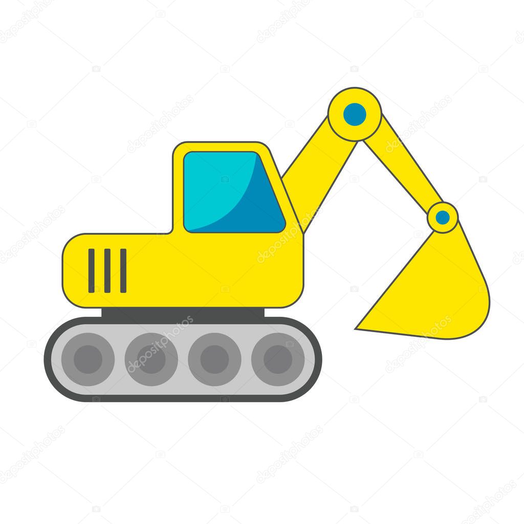 Excavator demolition icon design template flat modern isolated vector illustration