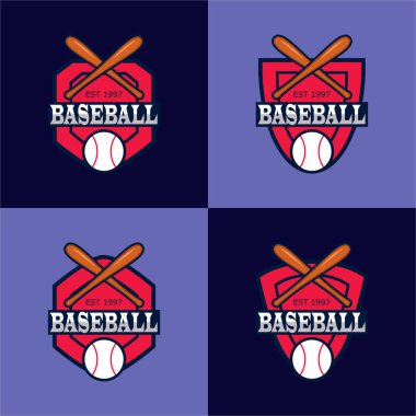 beysbol logosu tasarım vektörü düz modern izole illüstrasyon