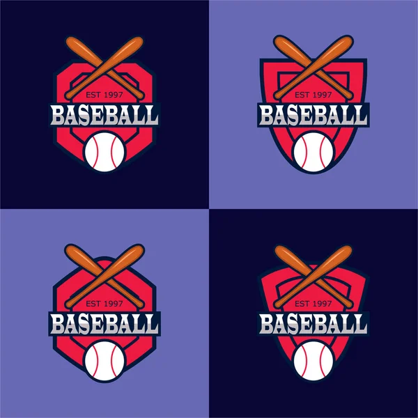 Baseball Logo Badge Design Vector Flat Modern Isolated Illustration — Stock Vector