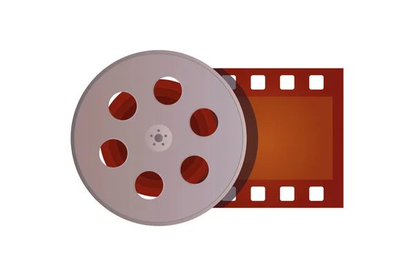 Rouleau Film Pour Cinéma Cinéma Icône Design Vecteur Plat Moderne — Image vectorielle