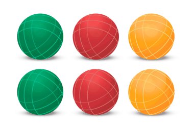 Bocce topu tasarım vektörü düz modern izole çizim seti