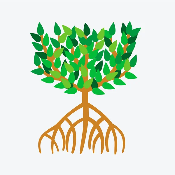 マングローブの木のロゴのアイコンベクトルのデザイン現代的なイラスト — ストックベクタ