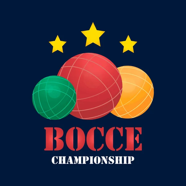 Bocce Piłka Logo Projekt Wektor Płaski Nowoczesny Izolowane Ilustracji — Wektor stockowy