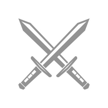 Crossed sword logo icon design vector flat modern isolated illustration clipart