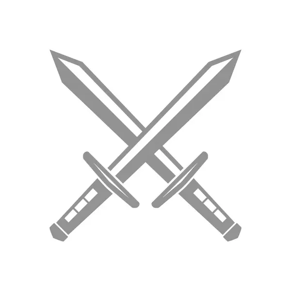 Çapraz kılıç logosu tasarım vektörü düz modern izole çizim