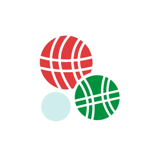 El çizimi bocce topu logosu tasarım vektörü düz modern izole çizim