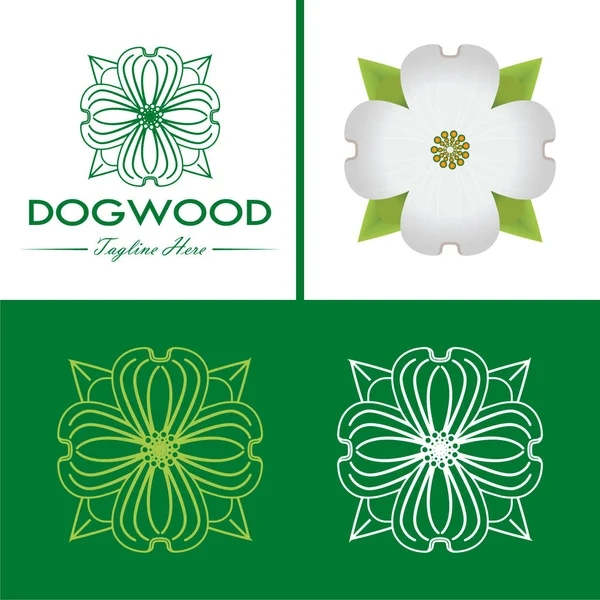 Dogwood logo ikonu tasarımı vektörü modern izole çizim