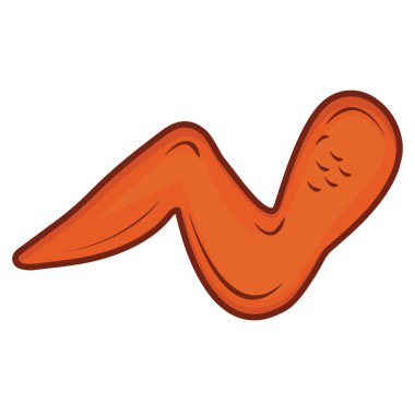 Kızarmış tavuk kanadı tasarımı vektör düz modern izole çizim