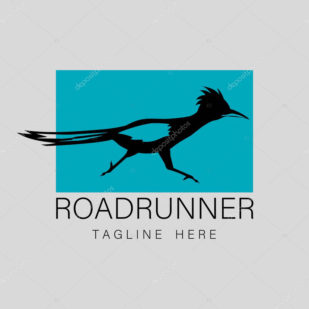 Road runner logo design vector flat modern isolated illustration