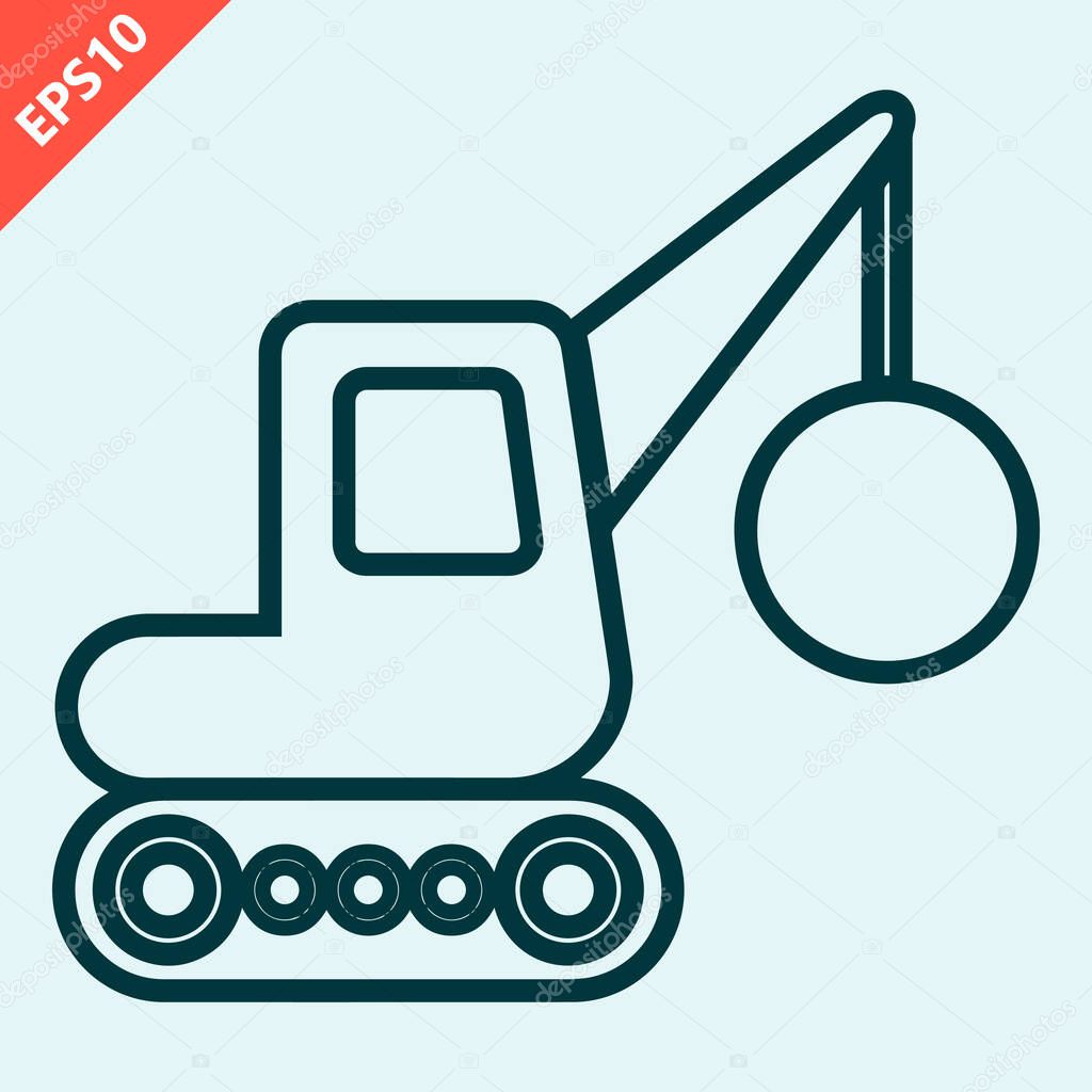 Hand drawn demolition icon design template flat modern isolated illustration