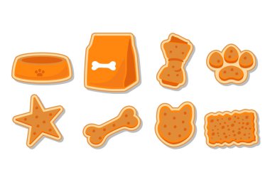 Köpek maması tasarımı vektör düz modern izole çizim