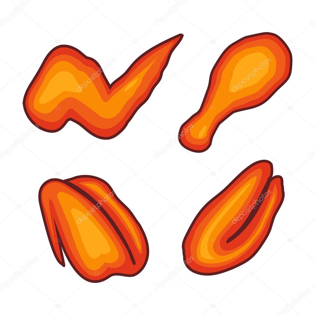 Chicken wings logo design vector flat modern isolated illustration
