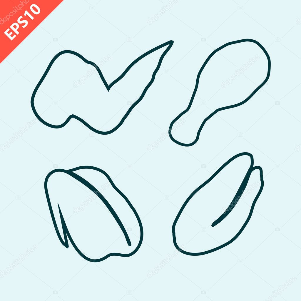 Hand drawn chicken wings logo icon design vector flat modern isolated illustration