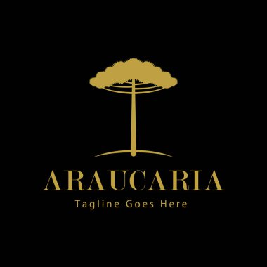 Araucaria ağaç logo tasarımı vektör düz izole çizim