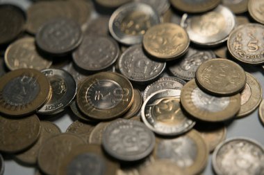 5, 10 ve 20 rupi Hint parası ya da parası..