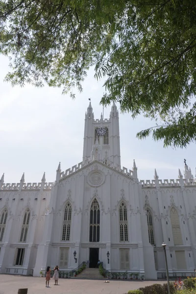 印度加尔各答的圣托马斯教堂 Thomas Church 是一座罗马天主教拉丁礼教堂 这是该城市的殖民风格建筑之一 — 图库照片