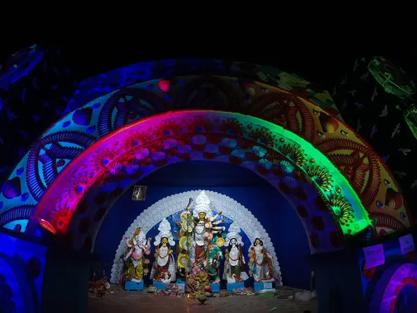 Durga Puja Hindistan Batı Bengal Büyük Festivali Puja Unesco Tarafından — Stok fotoğraf