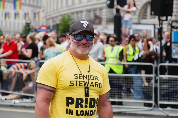 Stock image London, England UK. 02 july 2022. Pride in London parade. High quality photo. People marching and watching the parade.