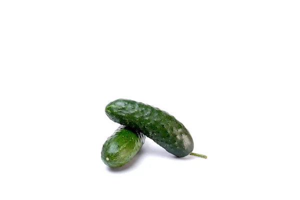 Ripe Fresh Green Cucumbers Isolated White Background — Stock Photo, Image