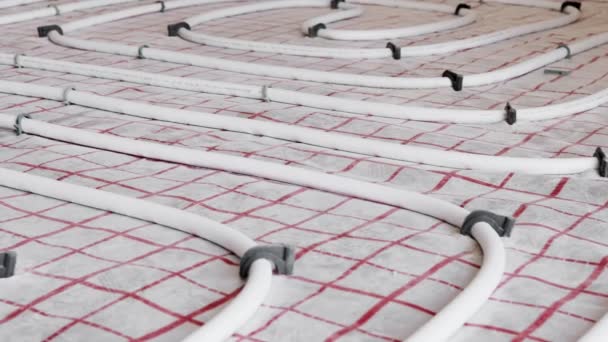 Installation Underfloor Heating Pipes Water Heating Heating Systems Pipes Underfloor — Stok Video