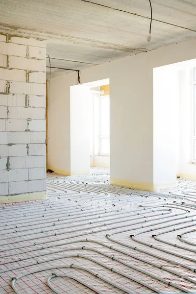 Installation Underfloor Heating Pipes Water Heating Heating Systems Pipes Underfloor — Foto Stock