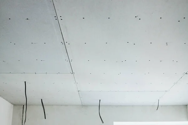 Afwerking Van Het Verlaagde Plafond Bouwplaats — Stockfoto
