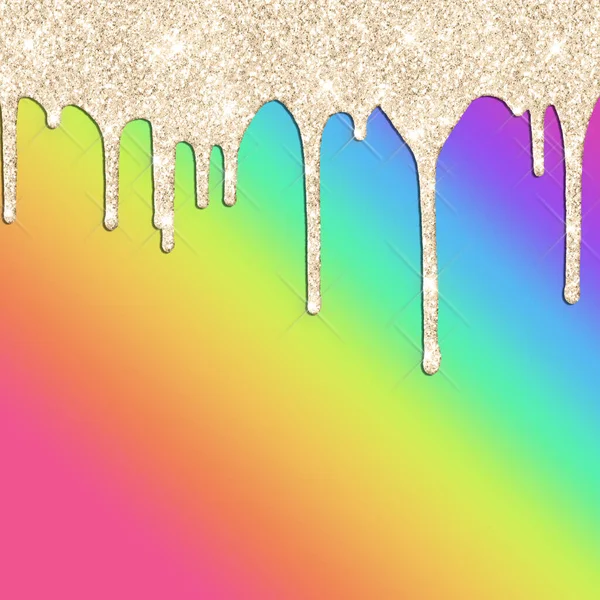 Rainbow and dripping gold digital background