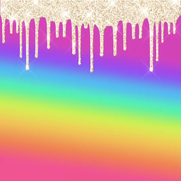 Rainbow and dripping gold digital background