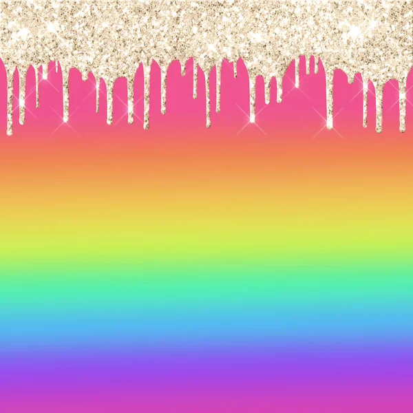 虹と滴下金デジタル背景 — ストック写真