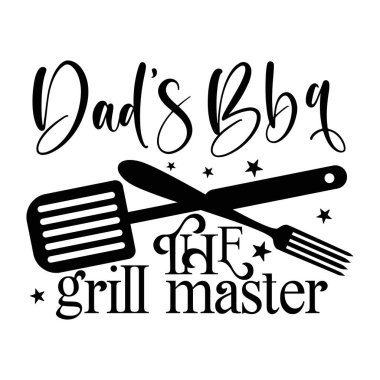 Babalar barbekü ustası bbq, moda grafikleri için vektör çizimi, tişört baskıları, posterler, çıkartmalar.
