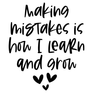 Hata yapmak, cümle vektör illüstrasyonunu, yazdırma için vektör tasarımını öğrenip büyütmemdir.