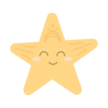 star cartoon character isolated on white background