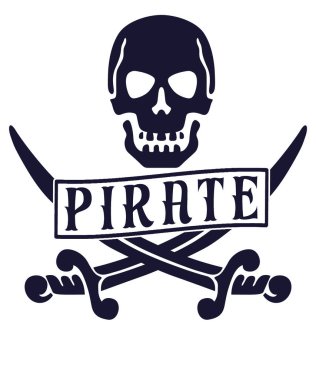 korsan tipografik vektör tasarımı, izole metin, harf bileşimi   