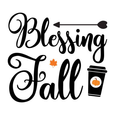 Kutsama sonbahar tipografik vektör tasarımı, izole metin, harf bileşimi   