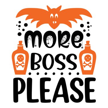 daha fazla patron lütfen tipografik vektör tasarımı, izole metin, harf kompozisyonu    