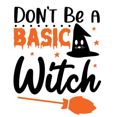 Basit bir cadı tipografik vektör tasarımı olma, izole edilmiş metin, harf kompozisyonu  