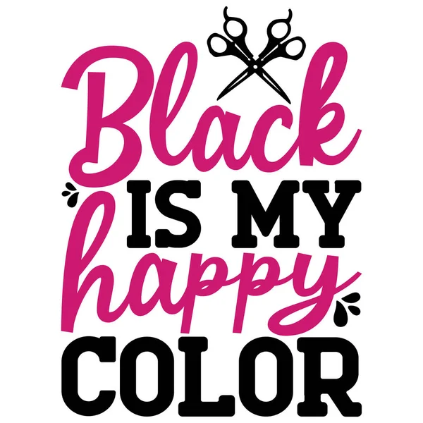Negro Diseño Vector Tipográfico Color Feliz Texto Aislado Composición Letras — Vector de stock