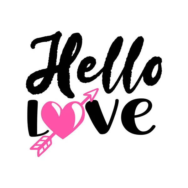 Hello Love Typographic Vector Design Απομονωμένο Κείμενο Σύνθεση Γραμμάτων — Διανυσματικό Αρχείο
